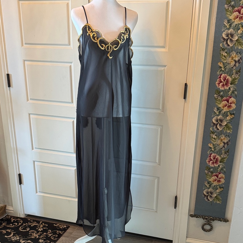 Elegant Black and Gold Women's Chemise